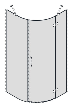 TRINITY szkła do kabiny półokrągłej 900x900, szkło czyste, P