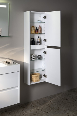 NIRONA szafka wysoka 40x140x20cm, 2 drzwiczki, lewe/prawe, biała