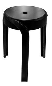 STAN taboret łazienkowy, średnica 30cm, czarny