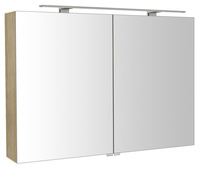 RIWA szafka z lustrem, oświetlenie LED, 101x70x17cm, wiąz Bardini