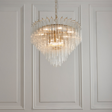 Toulouse 12 Pendant Light Clear Ribbed Glass