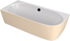 SUSSI L wanna przyścienna, narożna, kompozyt, 160x70x50cm, biały/beż mat