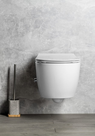 SENTIMENTI CLEANWASH WC wiszące, z dyszą bidetową i zaworem, Rimless, 36x51cm, biały