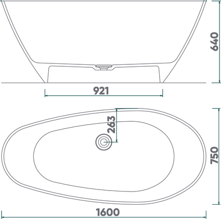 Wanna wolnostojąca Senja 1600 Biały Połysk