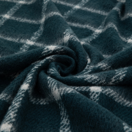 Poly Faux Mohair Check Throw Blue 1300x1500mm