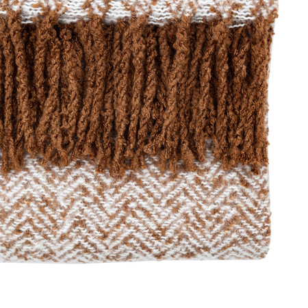 Herringbone Faux Mohair Throw Tan 1300x1800mm