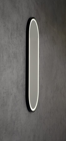 KAIRA lustro owalne z oświetleniem LED 50x120cm, czarny mat