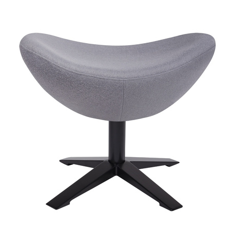 Podnóżek EGG SZEROKI BLACK szary.18 - wełna, podstawa czarna