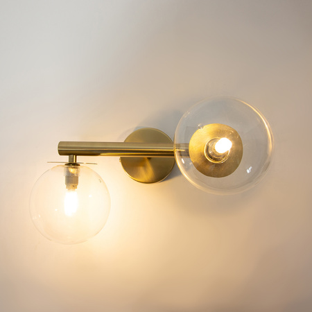 AVOLA kinkiet 2 złoty/transparentny