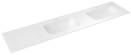 ARUBA umywalka podwójna prawa, 240x51,5 cm, Rockstone biały mat
