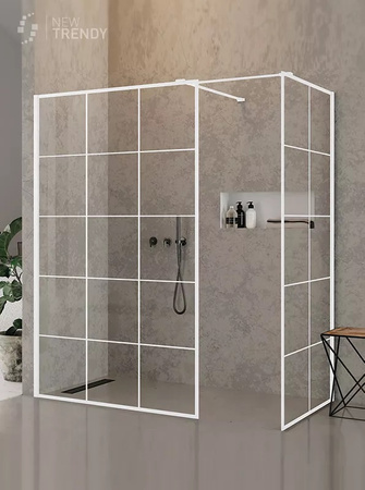 KABINA NEW MODUS WHITE WALK-IN U 130x100x200 CZYSTE 8mm ACTIVE SHIELD