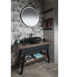 TWIGA konsola pod umywalkę 130x72x50 cm, czarny mat/dąb starobiały