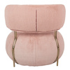 Fotel LOW TEDDY PINK różowy - stal