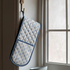 Fleur Floral Stamp Double Oven Glove Blue