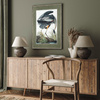 Vintage Blue Heron Framed Art 810x34x1010mm