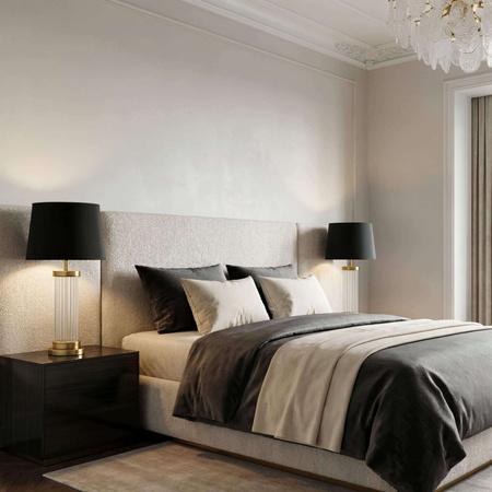 LAMPA NOCNA GLAMOUR CZARNO-MOSIĘŻNA LA BOTTE