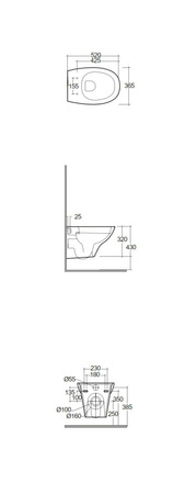 MORNING Miska WC podwiesz. Rimless 52x36,5 cm biały połysk