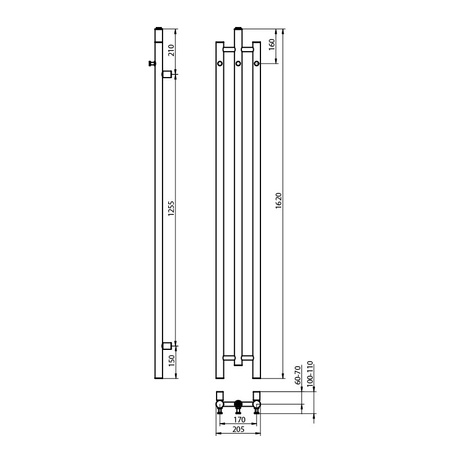 Grzejnik łazienkowy Calentador White 1620