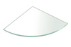 Półka narożna 200x200x8mm, szkło czyste