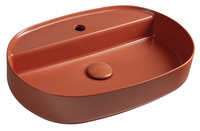INFINITY OVAL umywalka ceramiczna nablatowa, 60x40cm, terracotta