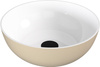 BANERA ROUND umywalka kompozytowa nablatowa, średnica 39cm, biały/beż mat