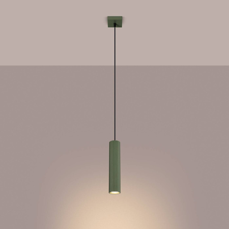 Lampa wisząca KARBON 1 zielony oliwkowy