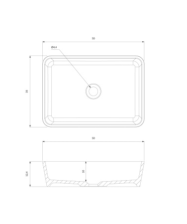 PARMA M+ umywalka nablatowa, 50 x 35 cm, biały połysk