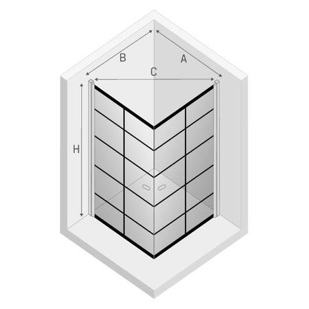KABINA NEW SOLEO BLACK KWADRATOWA U 90x90x195 KRATKA - CZYSTE 6mm ACTIVE SHIELD
