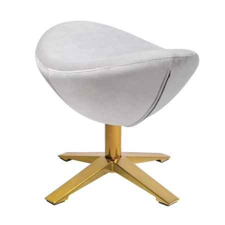 Podnóżek EGG SZEROKI VELVET GOLD jasny szary.37 - welur, podstawa złota