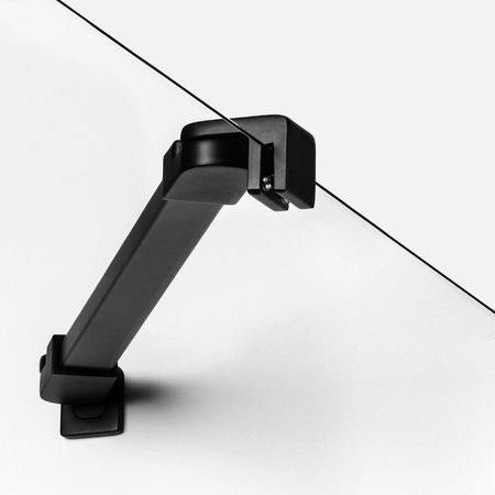 NZ4 Parawan nawannowy NESTA BLACK stały U 60x140 szkło czyste 8mm Active Shield 2.0