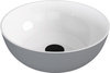 BANERA ROUND umywalka kompozytowa nablatowa, średnica 39cm, biały/szary mat