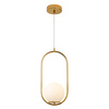 Lampa wisząca COSTA SOLO 40 cm - złoty stelaż, biały klosz