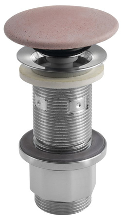 Korek umywalkowy 5/4'', klik-klak, betonowy grzybek, 10-80mm, różowy mat