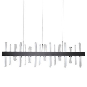 Lampa wisząca ARCTIC 100 cm - LED, czarna z kryształami