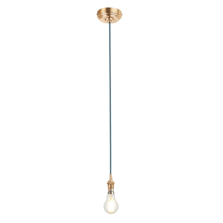 Eltham 1 Pendant Brushed Aged Brass Blue Flex