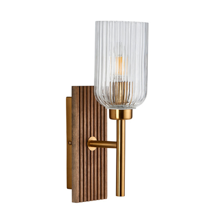 Grove  Wall Light Dark Beechwood/Vintage Brass