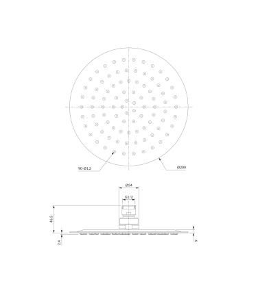ULTRA SLIMLINE deszczownica, ø20 cm, chrom połysk