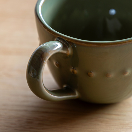 Organic Beaded Mug Olive (4pk) 145x110x80mm
