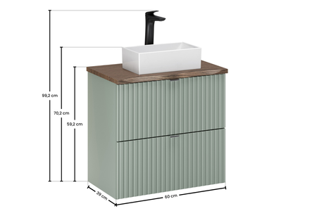 Zestaw meblowy 60cm z blatem i umywalką nablatową Gaja