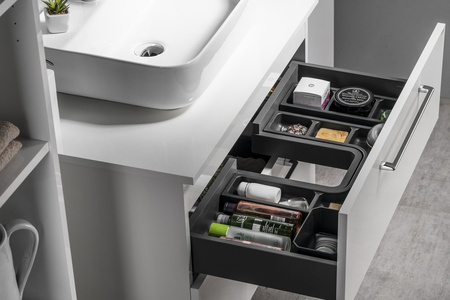 CIRASA szafka pod umywalkę 79,8x52x46cm, biały połysk