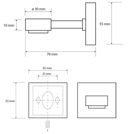 X-SQUARE mydelniczka magnetyczna, chrom