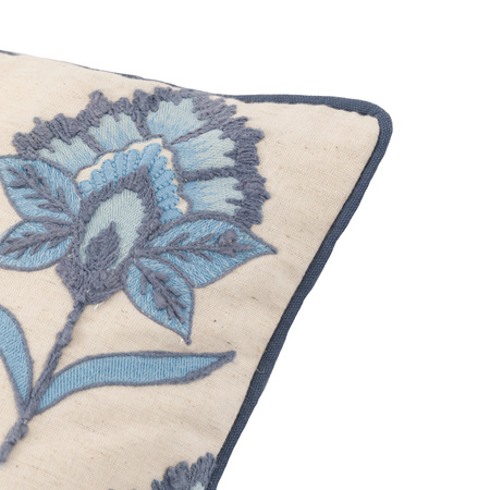 Fleur Embroidered Cushion Ink Blue 450x450mnm
