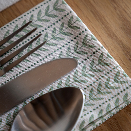 Arbor Leaf Napkins Natural 4pk 450x450mm