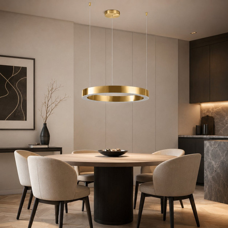 Lampa wisząca CIRCLE 60 cm - LED, ring mosiądz szczotkowany