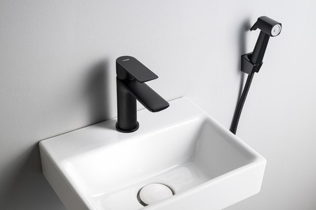 Bateria umywalkowa z prysznicem bidetowym, czarny