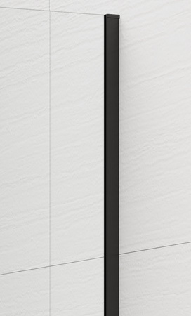 ESCA BLACK MATT jednoczęściowa kabina przysznicowa Walk-In, montaż przy ścianie, szkło Flute, 900 mm