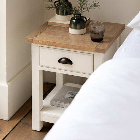 Eton 1 Drawer Bedside White