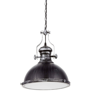 LAMPA WISZĄCA INDUSTRIALNA DUŻA STARE SREBRO ELIGIO W1