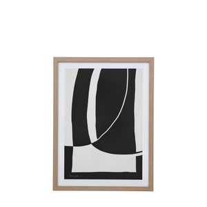 Obraz w ramie „Abstract Noir et Blanc” – czarny, 60 × 2,6 × 80 cm