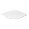 Brodzik NEX konglomeratowy półokrągy R55 80x80x3,5 biały, gł.2cm, fi 90